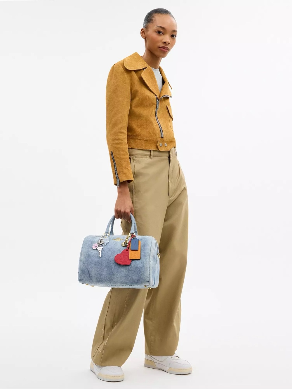 NWT Coach Large Rowan Satchel in Loved Denim NWT - Picture 3 of 8